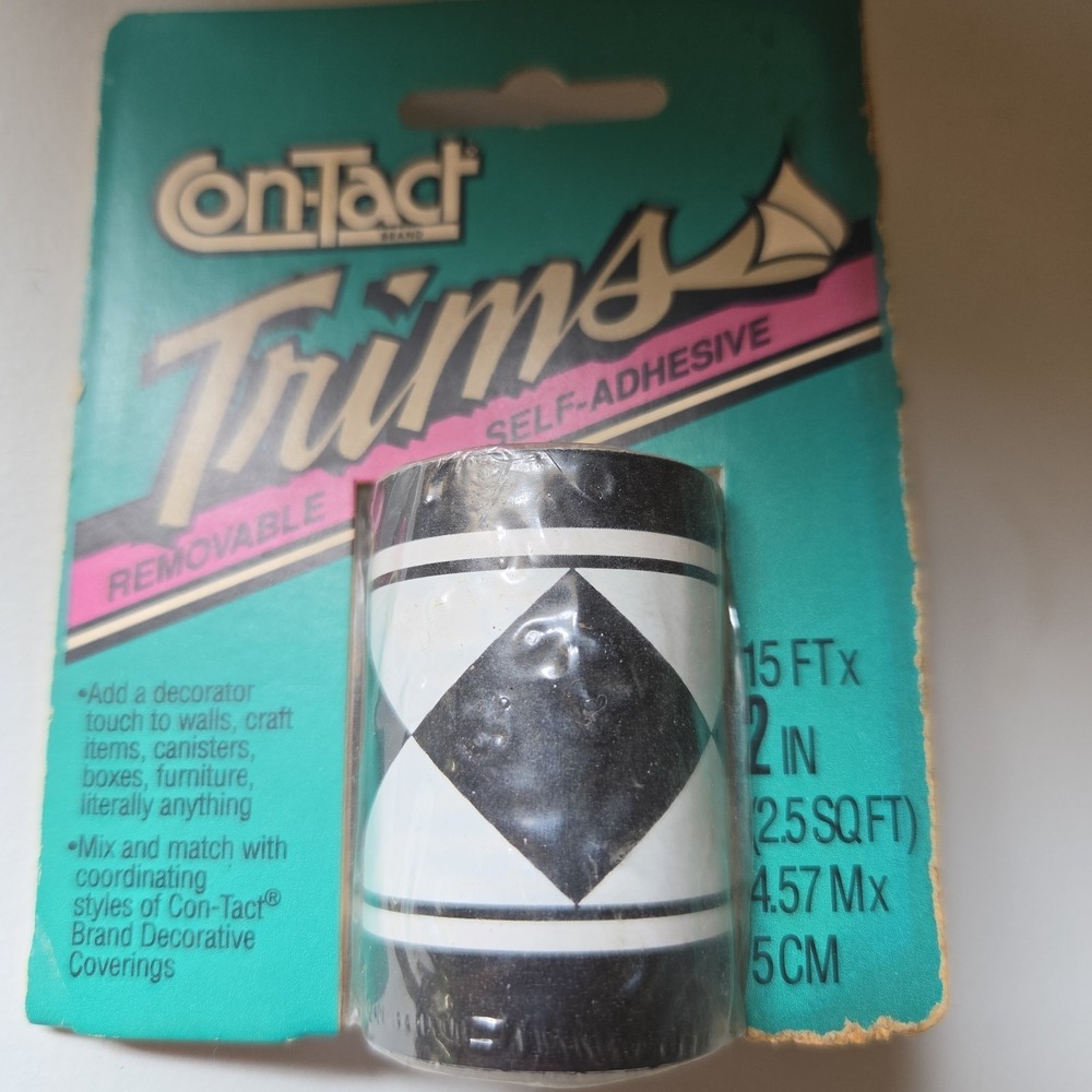 VTG 1991- Con-Tact Train Trim Removable Self-Adhesive 2" x 15' Rubbermaid